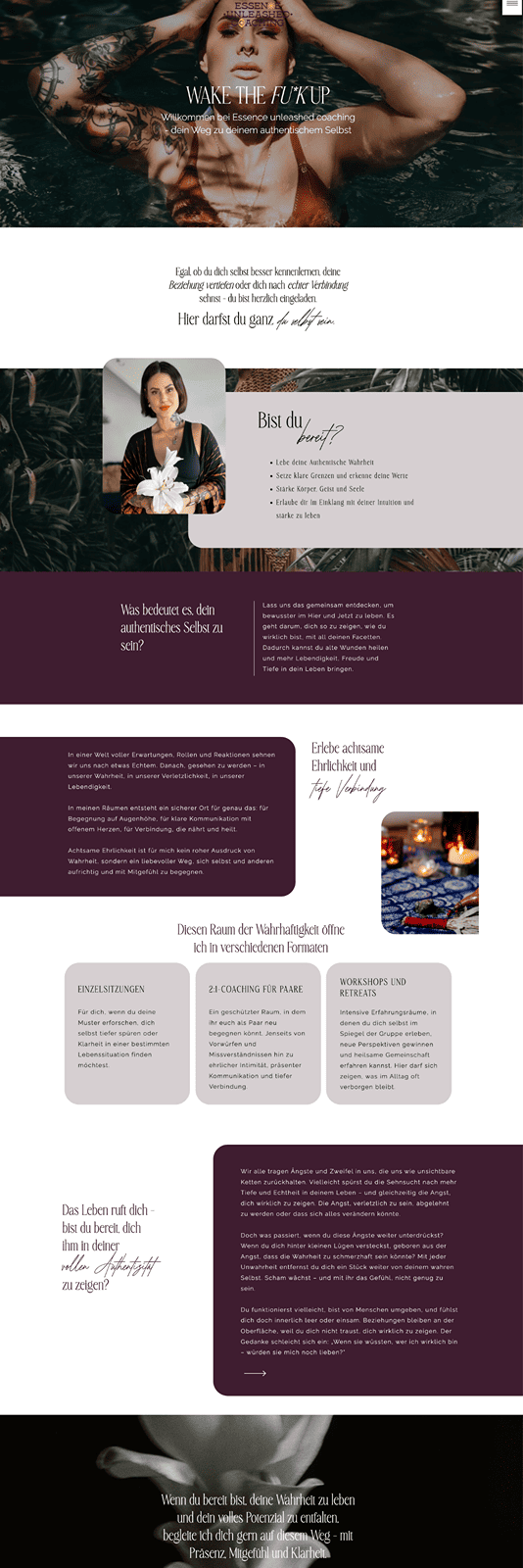 website design for a holistic coach