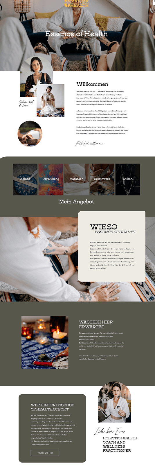 website design for a holistic wellness practitioner